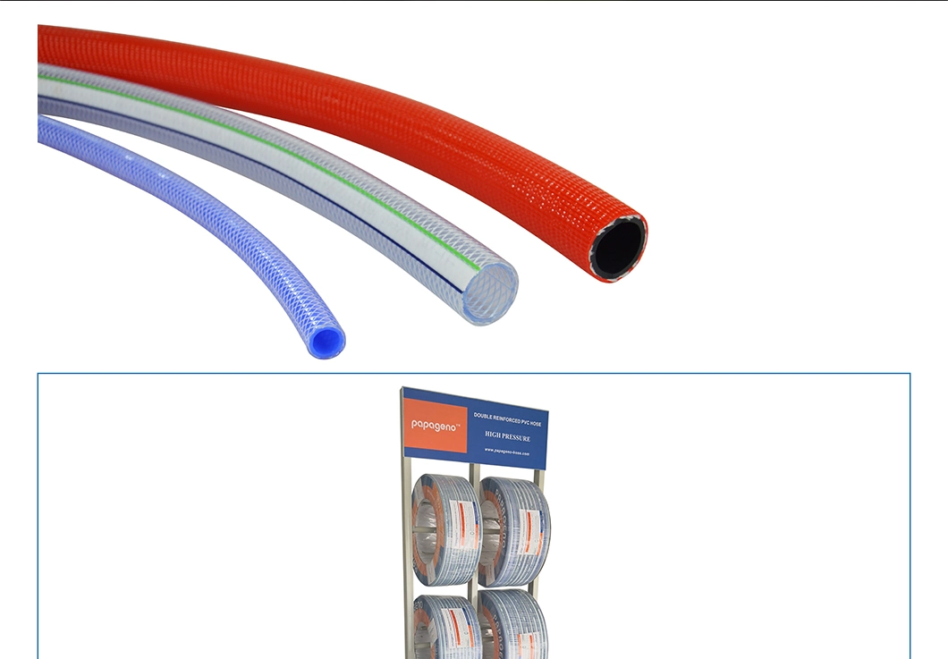 1/4" -3" Inch Clear Flexible PVC Polyester Fiber Reinforced Braided Water Hose